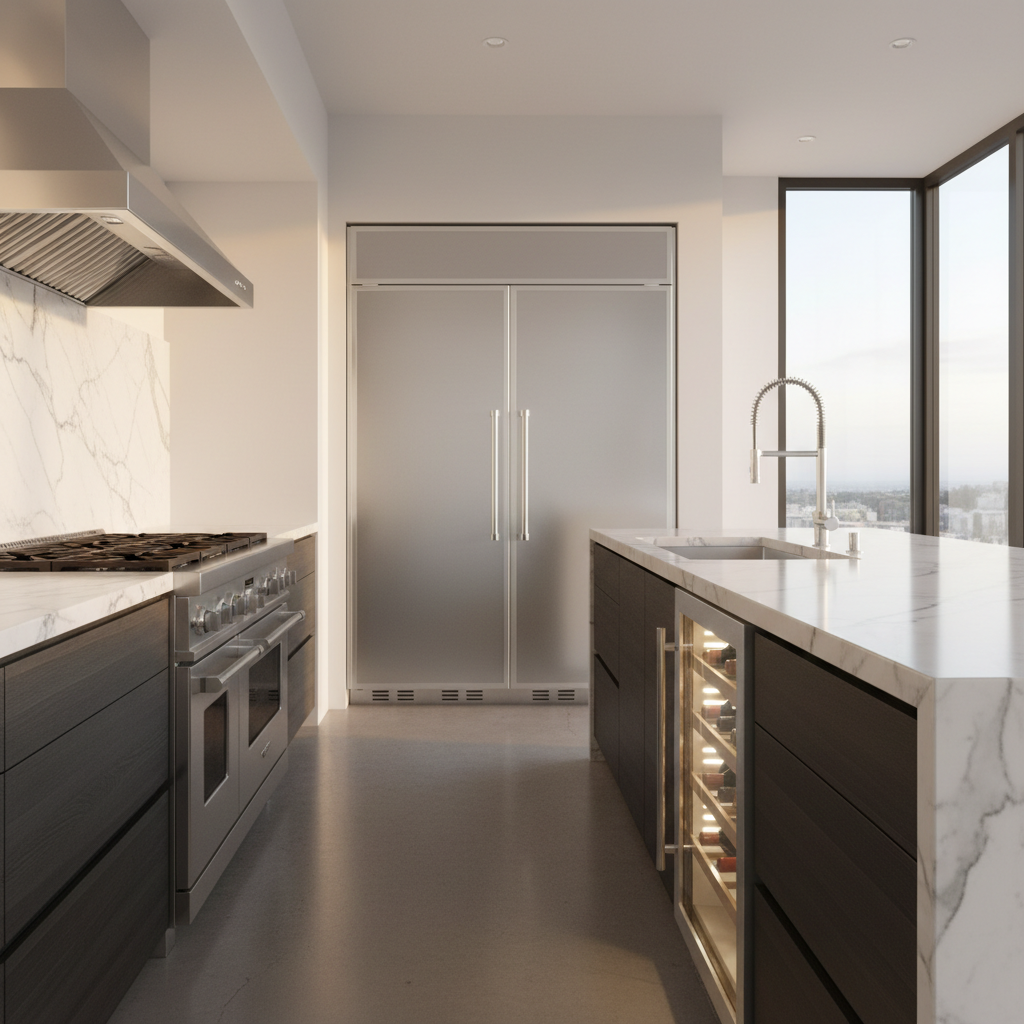 Luxury modern kitchen with premium appliances